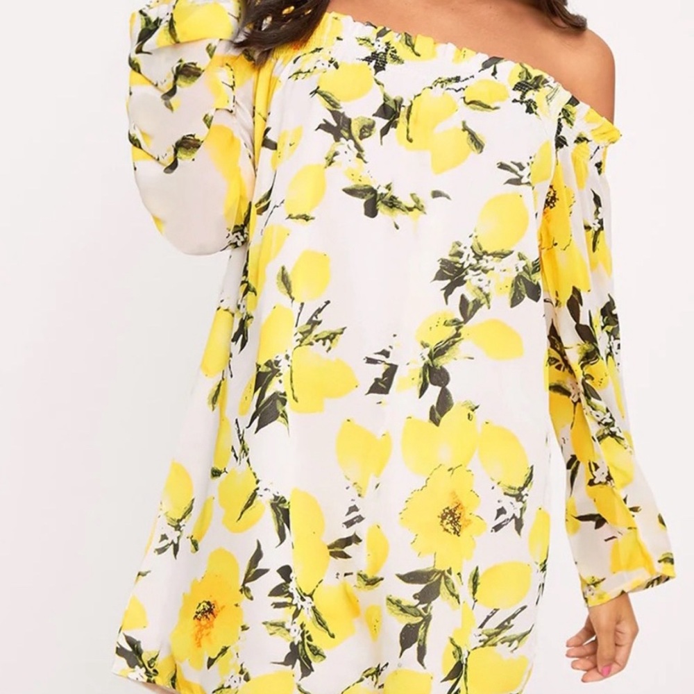 Pretty Little Thing Lemon/ Floral Dress | size 6